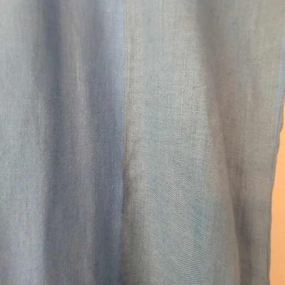 💙 Linen Blue 2X Women's Dress Kaftan Embroidery Side Slit Handmade By H - Picture 3 of 10